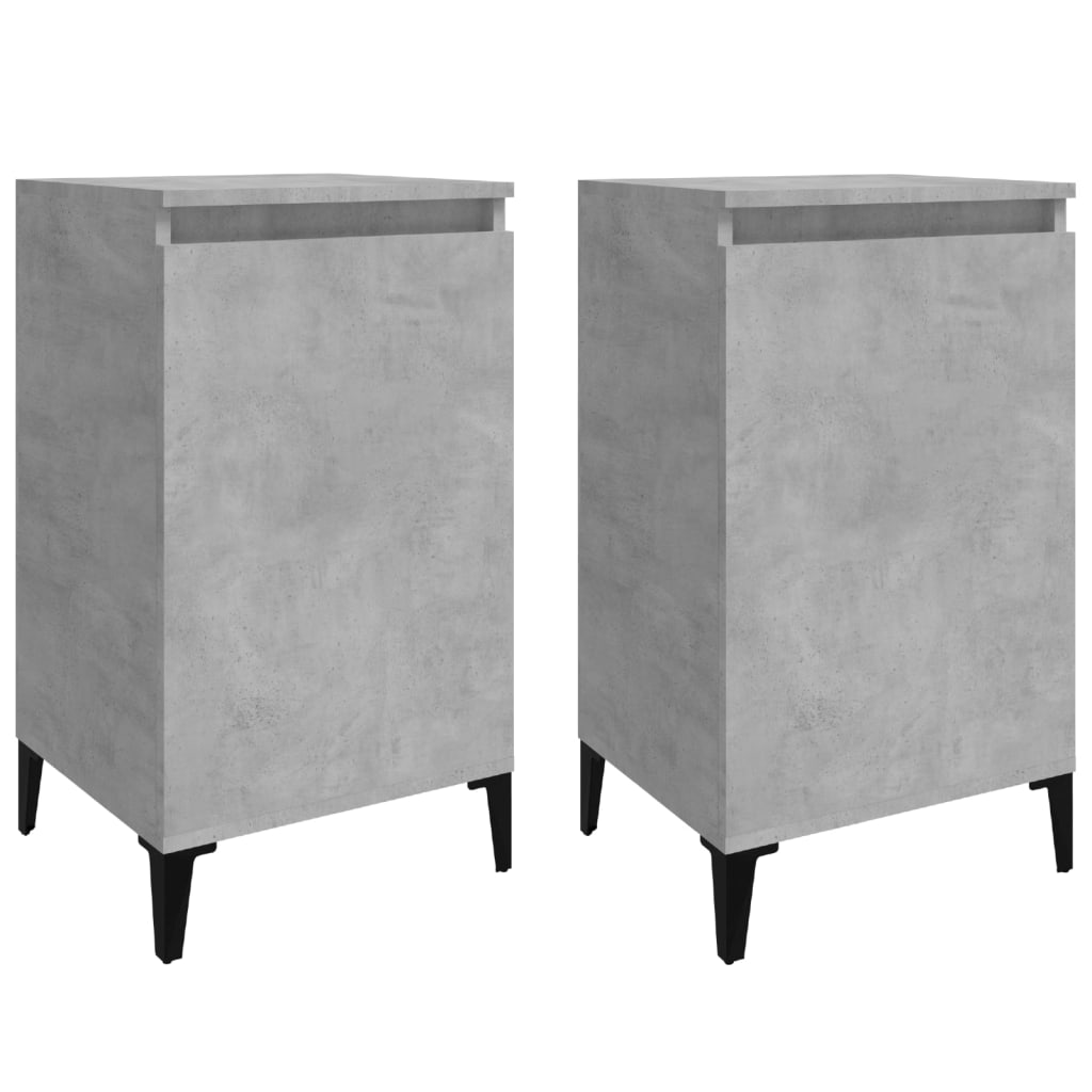 Tables de chevet 2 pcs gris béton 40x35x70 cm bois d'ingénierie Tables de chevet vidaXL   