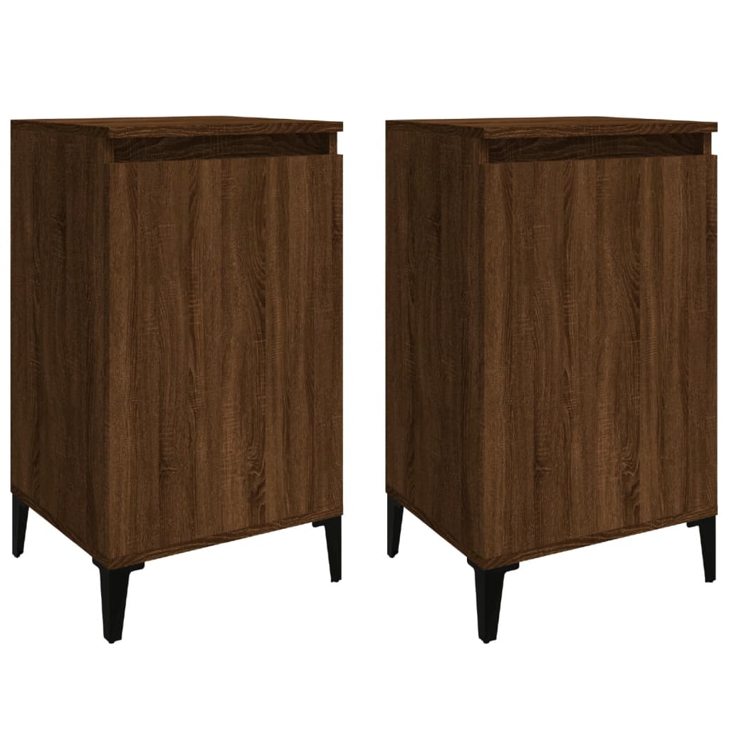 Tables de chevet 2pcs chêne marron 40x35x70cm bois d'ingénierie Tables de chevet vidaXL   