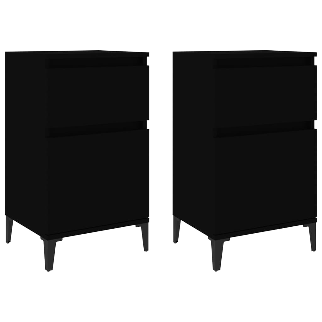 Tables de chevet 2 pcs noir 40x35x70 cm Tables de chevet vidaXL   