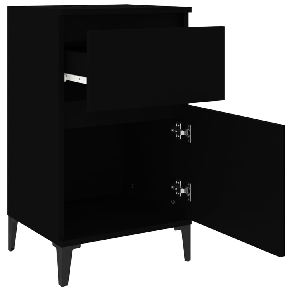 Tables de chevet 2 pcs noir 40x35x70 cm Tables de chevet vidaXL   