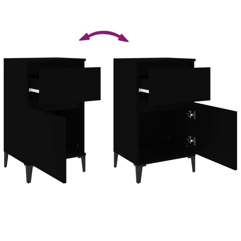 Tables de chevet 2 pcs noir 40x35x70 cm Tables de chevet vidaXL   