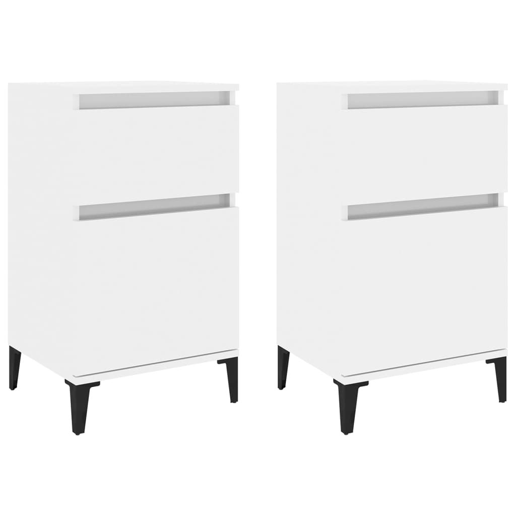 Tables de chevet 2 pcs blanc brillant 40x35x70 cm Tables de chevet vidaXL   