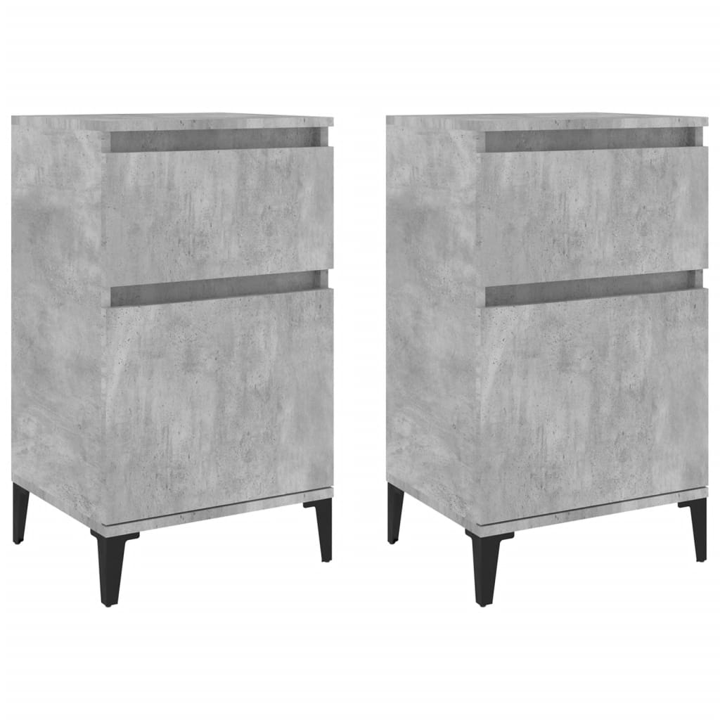 Tables de chevet 2 pcs gris béton 40x35x70 cm Tables de chevet vidaXL   