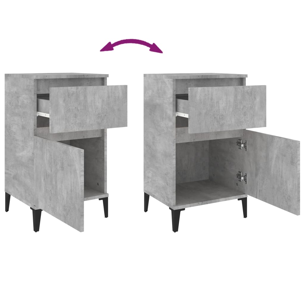 Tables de chevet 2 pcs gris béton 40x35x70 cm Tables de chevet vidaXL   