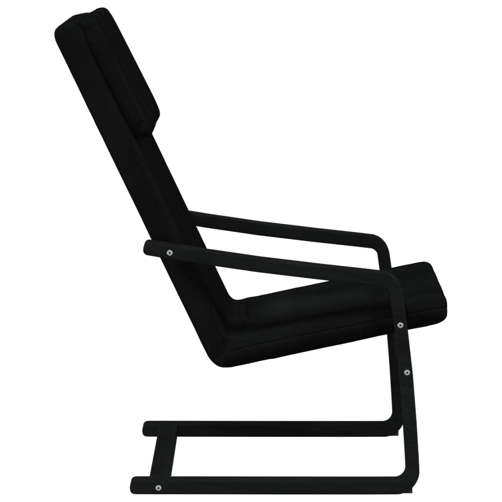 Chaise de relaxation Noir Tissu Fauteuils vidaXL   