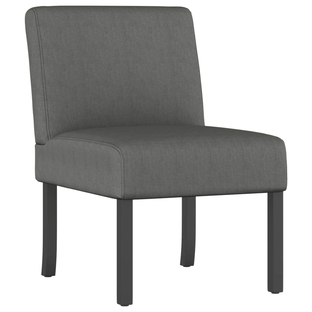 Fauteuil sans accoudoirs gris foncé tissu Chaises longues vidaXL