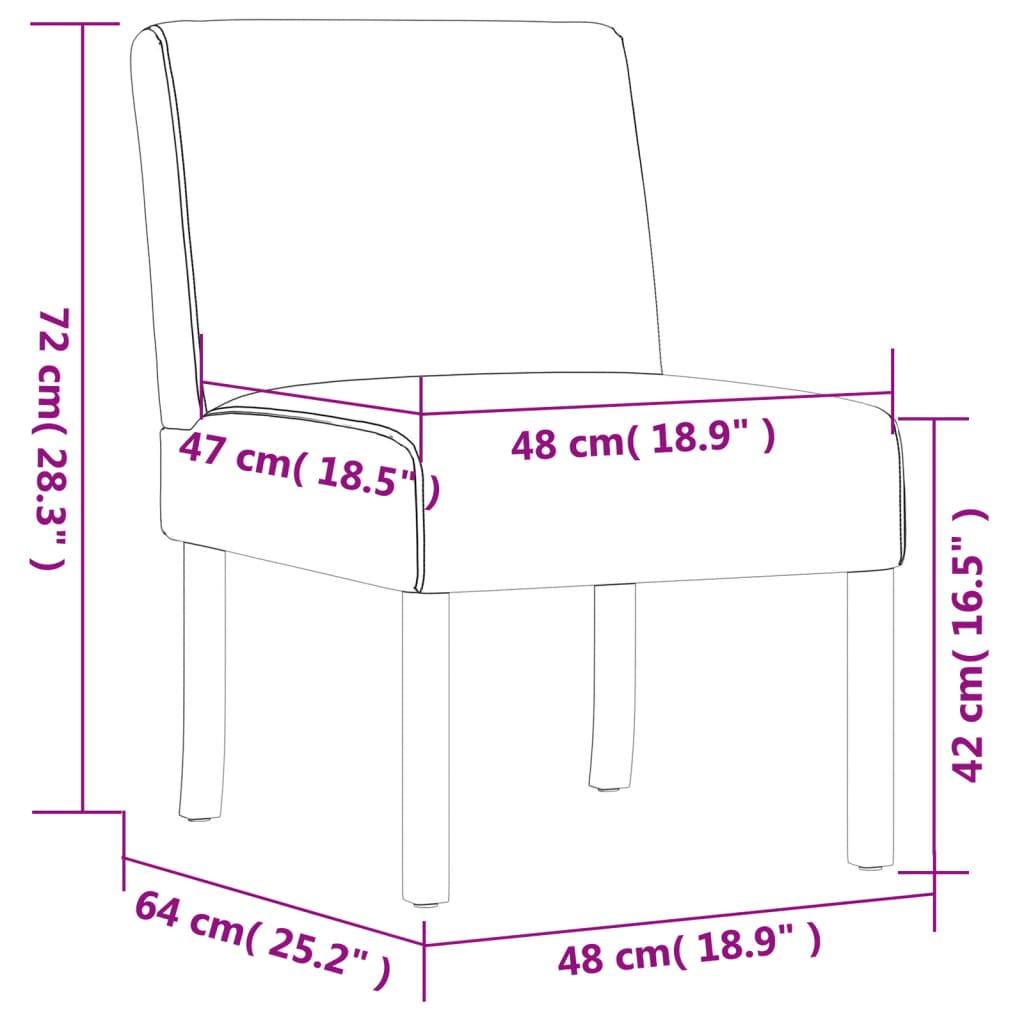 Fauteuil sans accoudoirs gris foncé tissu Chaises longues vidaXL