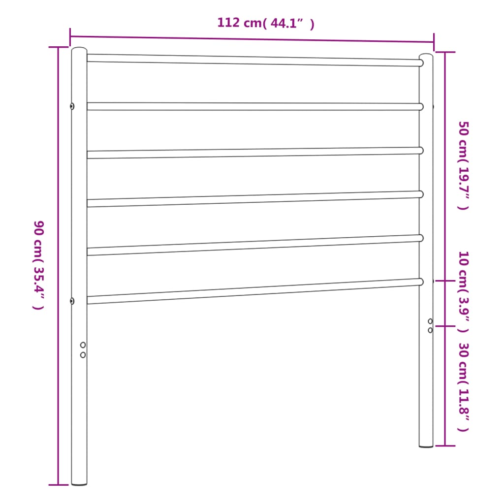 Tête de lit métal noir 107 cm Têtes et pieds de lit vidaXL   