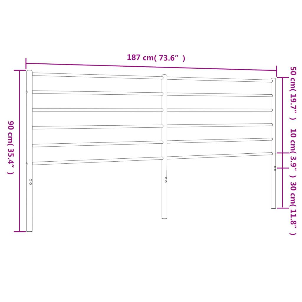 Tête de lit métal noir 180 cm Têtes et pieds de lit vidaXL   