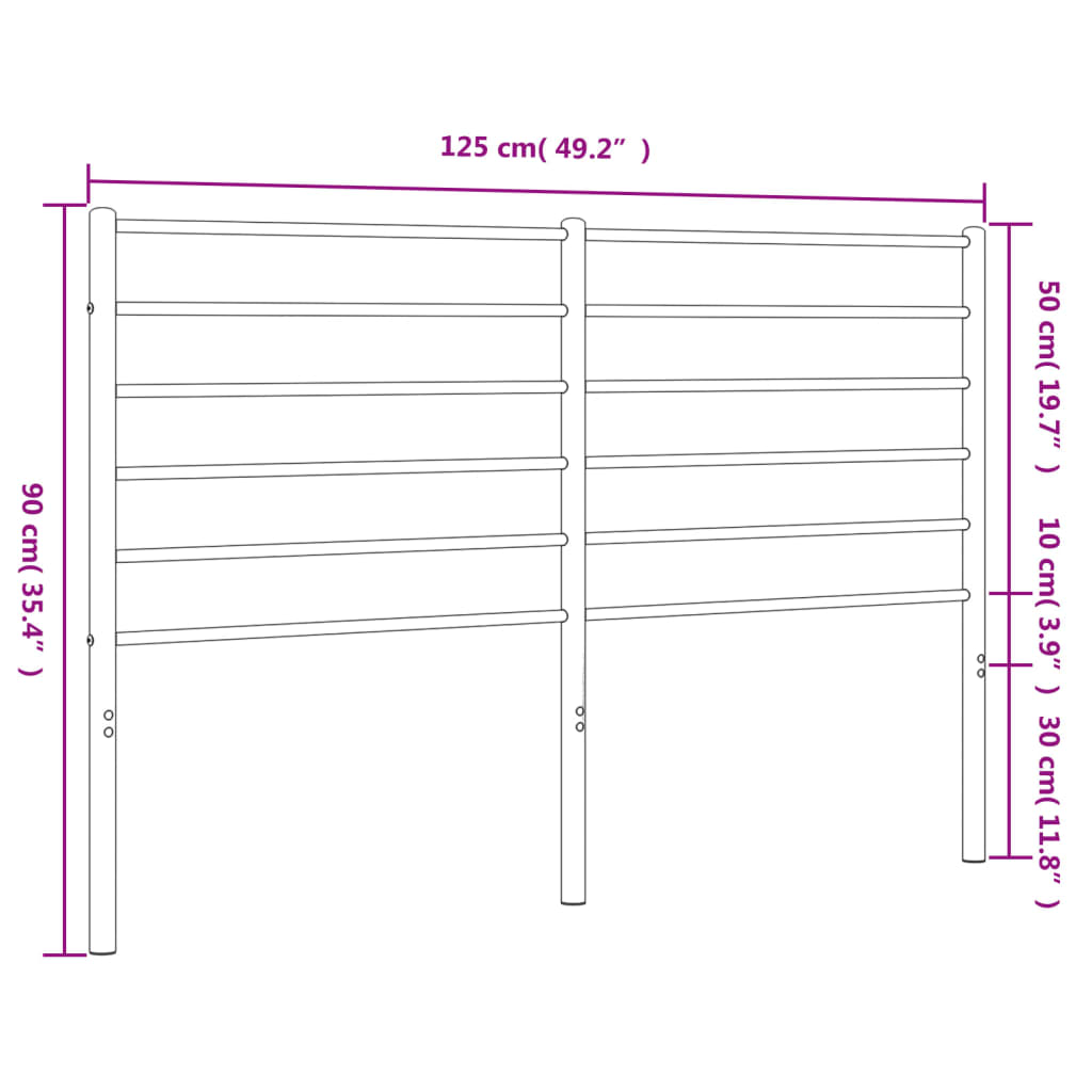 Tête de lit métal blanc 120 cm Têtes et pieds de lit vidaXL   