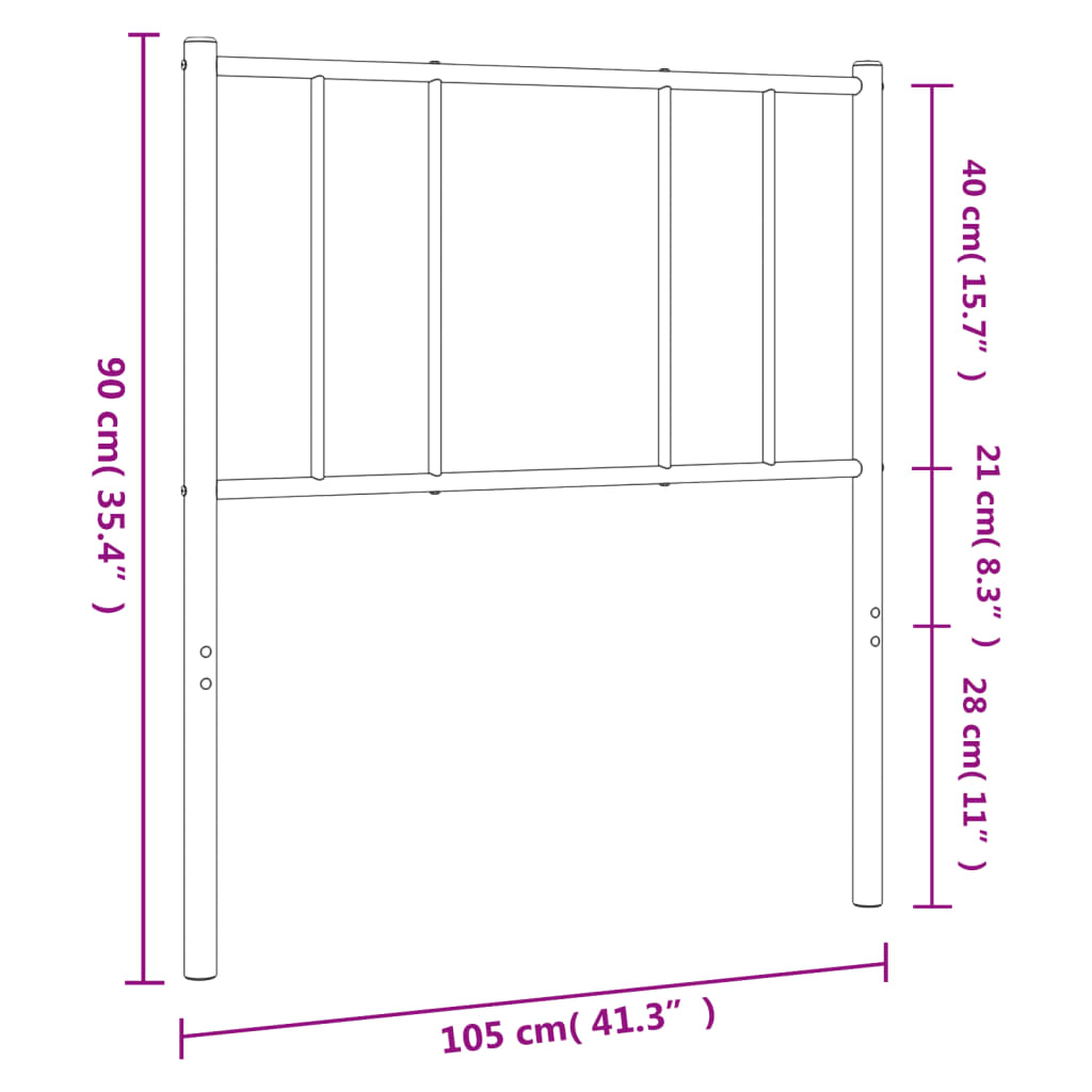 Tête de lit métal noir 100 cm Têtes et pieds de lit vidaXL   