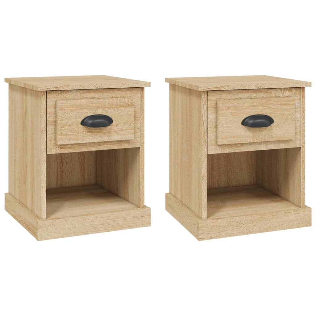 Tables de chevet 2pcs chêne sonoma 39x39x47,5cm bois ingénierie Tables de chevet vidaXL   