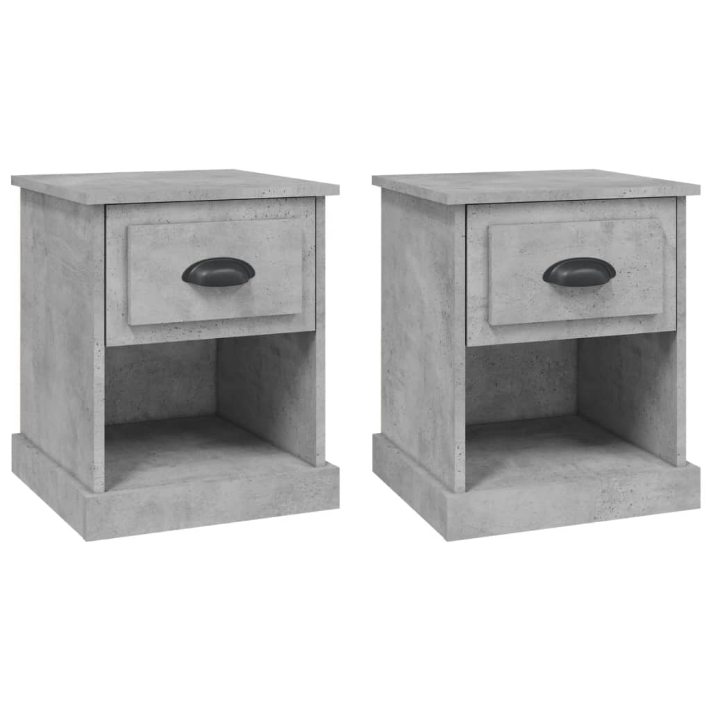 Tables de chevet 2 pcs gris béton 39x39x47,5 cm bois ingénierie Tables de chevet vidaXL   