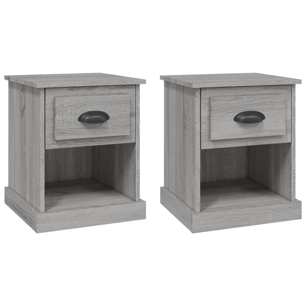 Tables de chevet 2 pcs sonoma gris 39x39x47,5cm bois ingénierie Tables de chevet vidaXL   