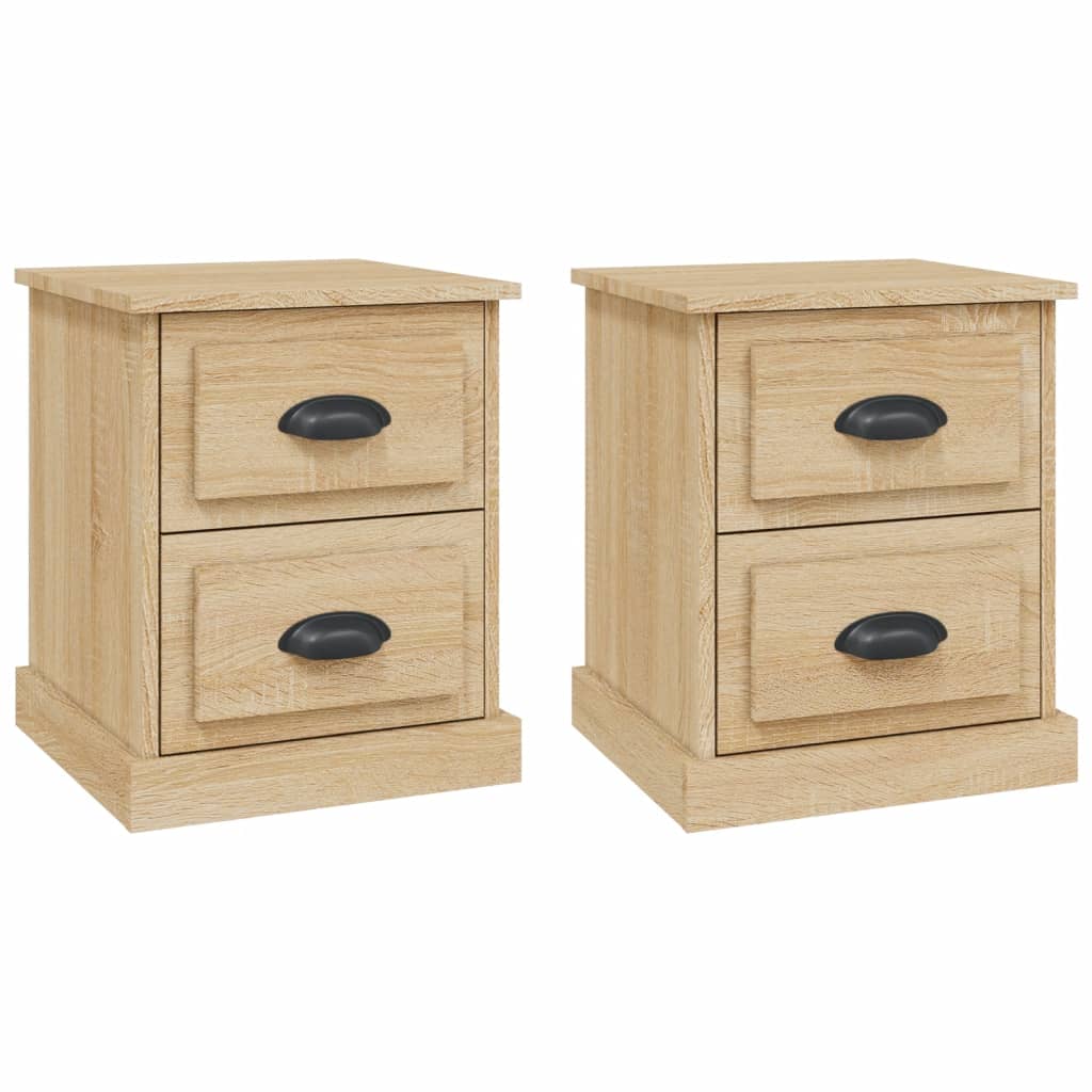 Tables de chevet 2pcs chêne sonoma 39x39x47,5cm bois ingénierie Tables de chevet vidaXL   