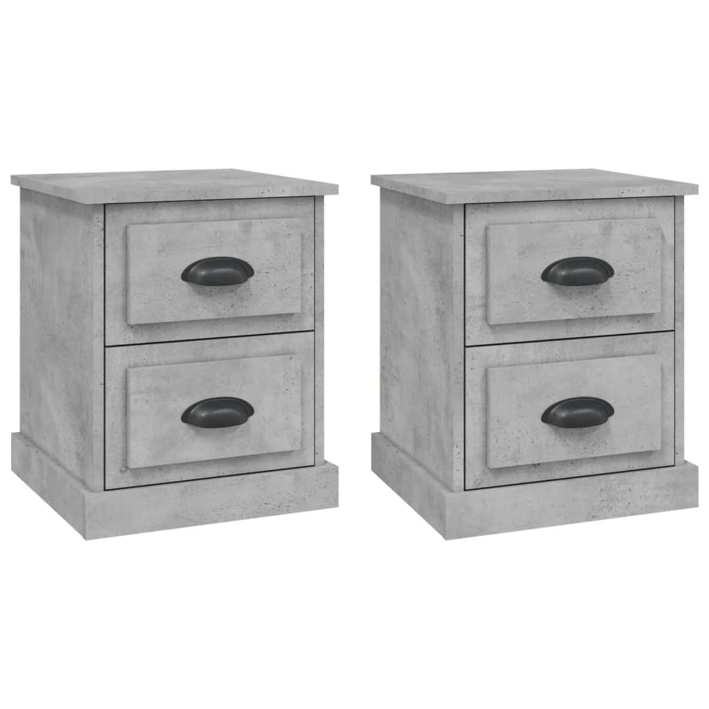 Tables de chevet 2 pcs gris béton 39x39x47,5 cm bois ingénierie Tables de chevet vidaXL   