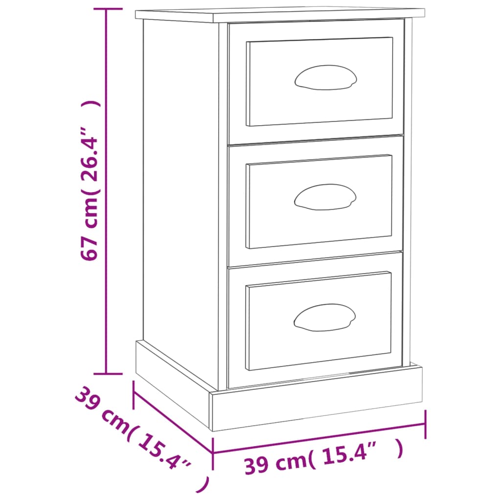 Table de chevet blanc brillant 39x39x67 cm bois d’ingénierie Tables de chevet vidaXL   