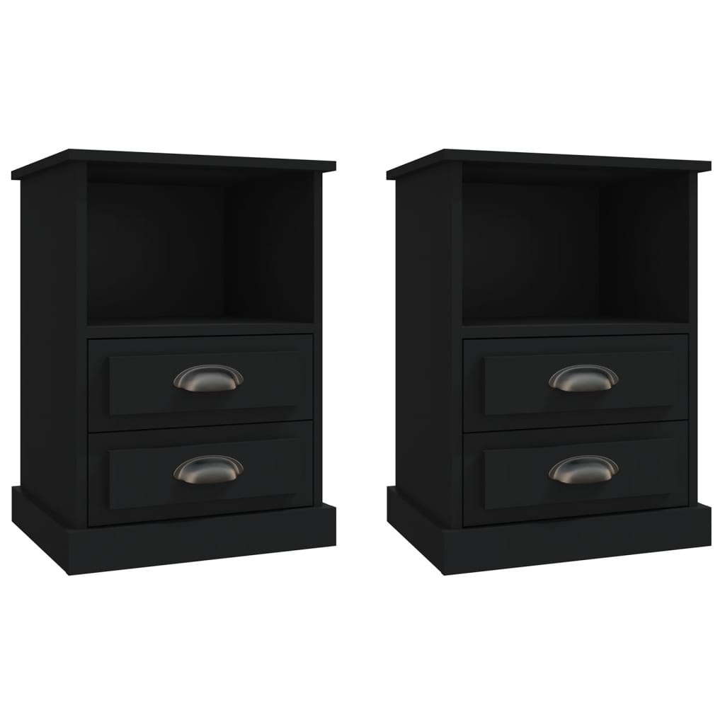 Tables de chevet 2 pcs noir 43x36x60 cm Tables de chevet vidaXL   