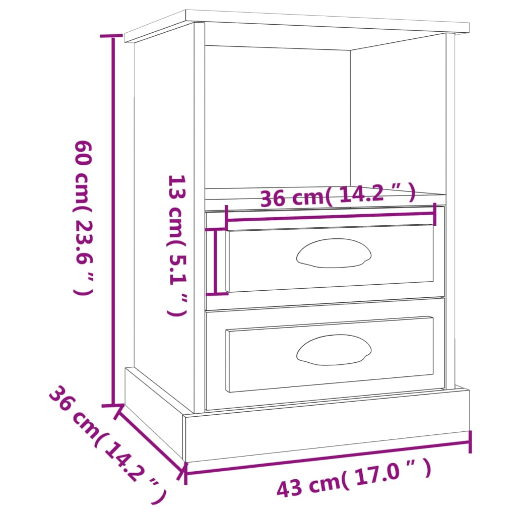 Table de chevet blanc brillant 43x36x60 cm Tables de chevet vidaXL   