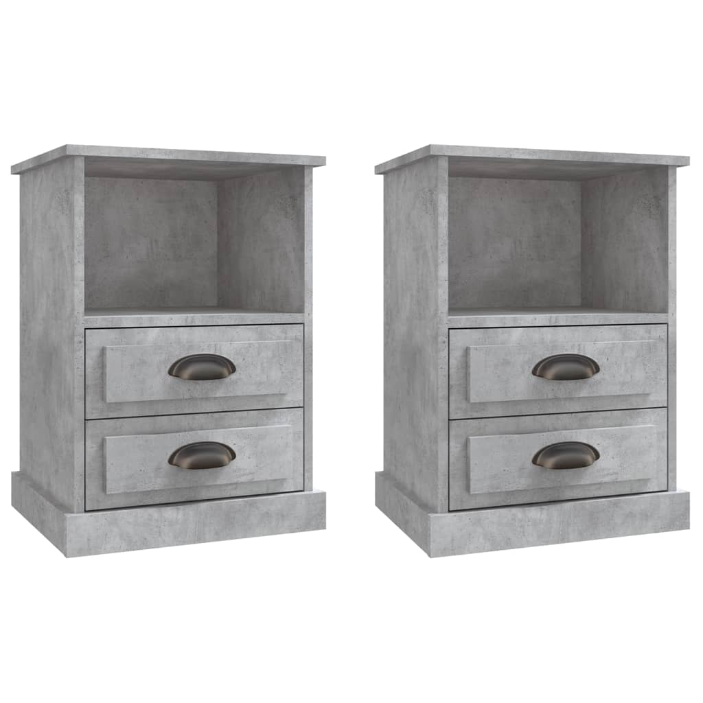 Tables de chevet 2 pcs gris béton 43x36x60 cm Tables de chevet vidaXL   