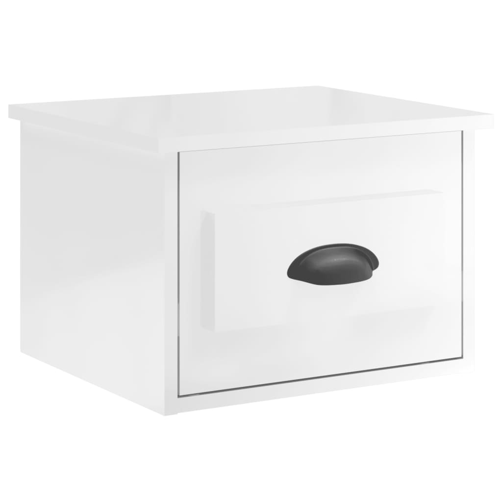 Table de chevet murale blanc brillant 41,5x36x28 cm Tables de chevet vidaXL   