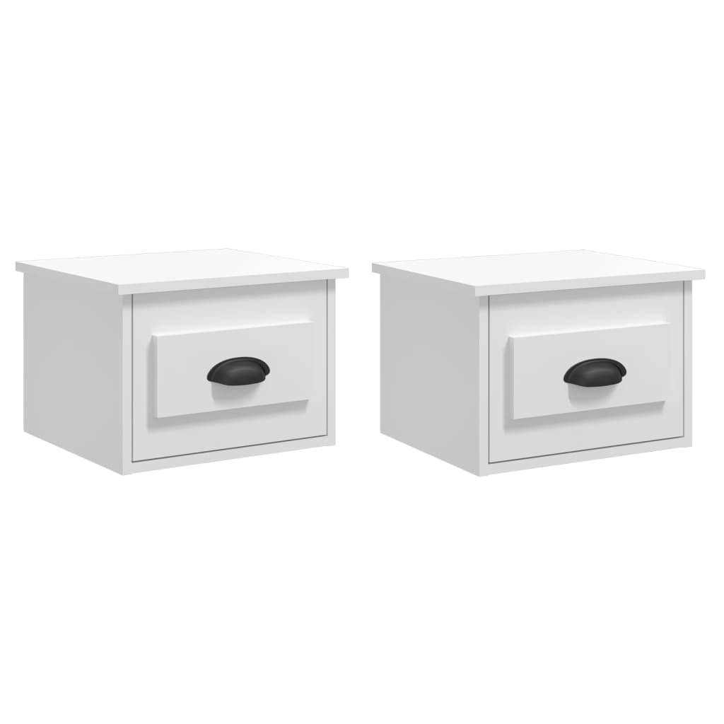 Tables de chevet murales 2 pcs blanc brillant 41,5x36x28 cm Tables de chevet vidaXL   