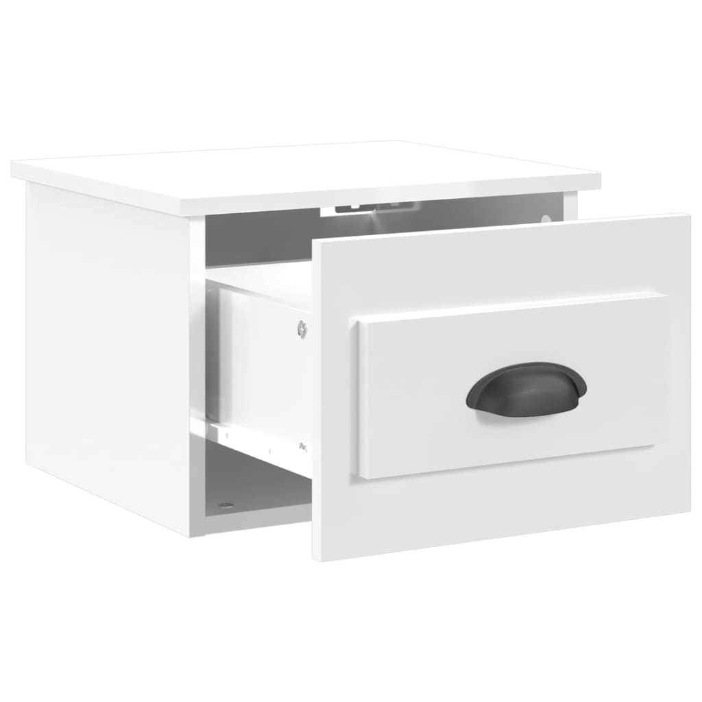 Tables de chevet murales 2 pcs blanc brillant 41,5x36x28 cm Tables de chevet vidaXL   