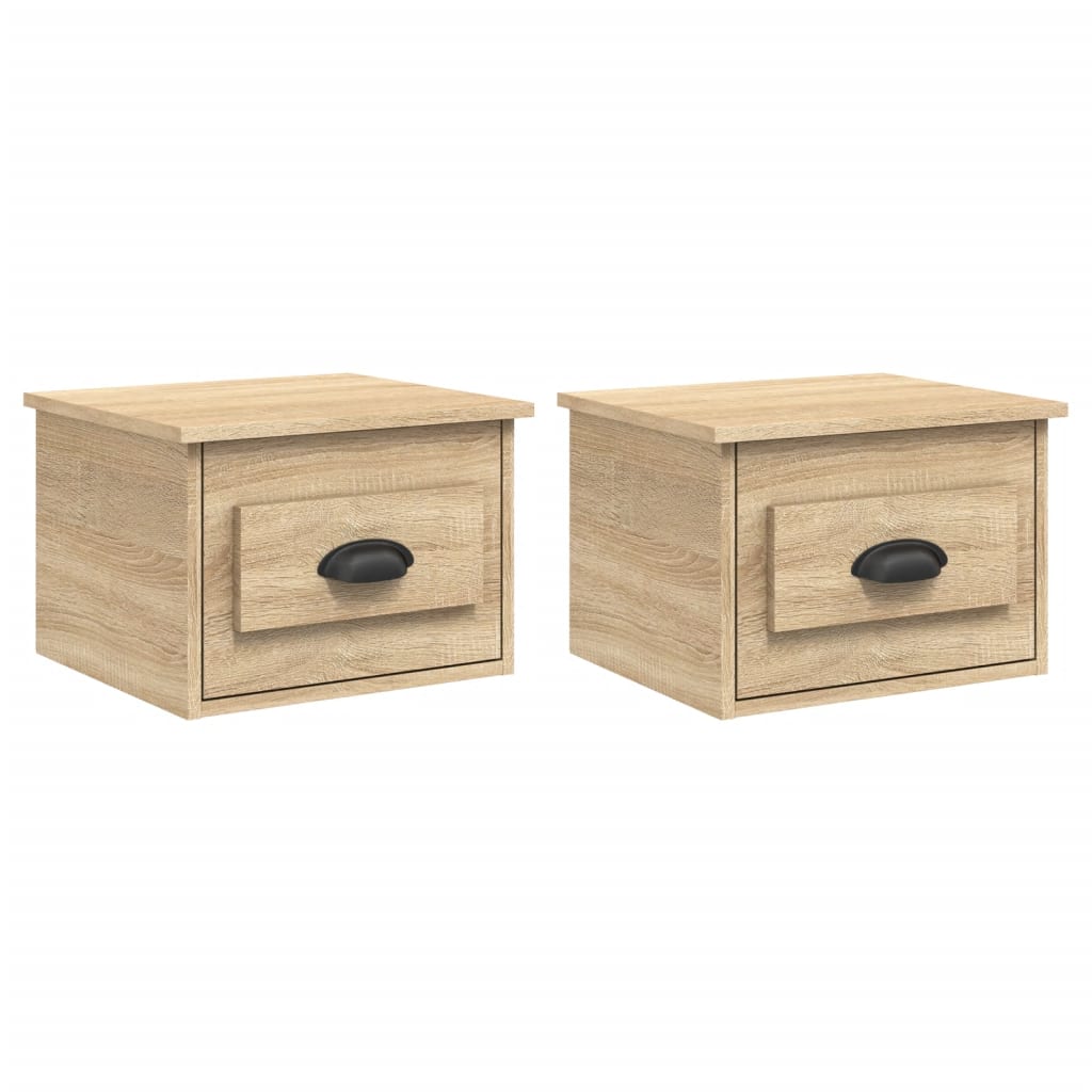 Tables de chevet murales 2 pcs chêne sonoma 41,5x36x28 cm Tables de chevet vidaXL   