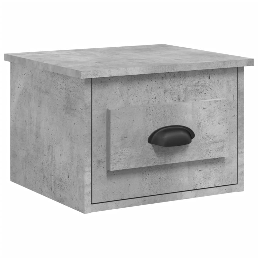 Table de chevet murale gris béton 50x36x40 cm Tables de chevet vidaXL   