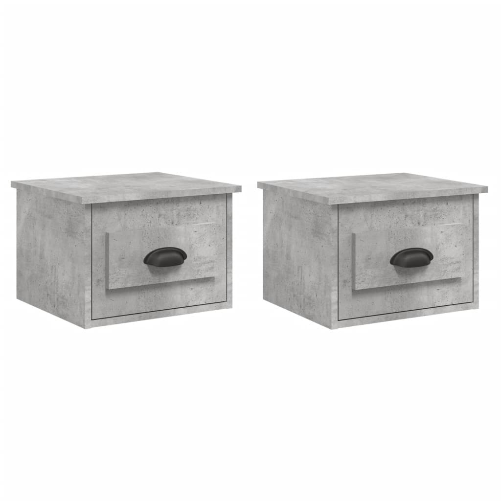 Tables de chevet murales 2 pcs gris béton 41,5x36x28 cm Tables de chevet vidaXL   