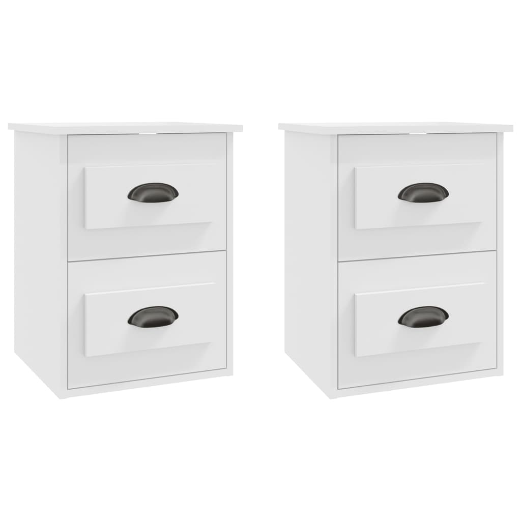 Tables de chevet murales 2 pcs blanc 41,5x36x53 cm Tables de chevet vidaXL   