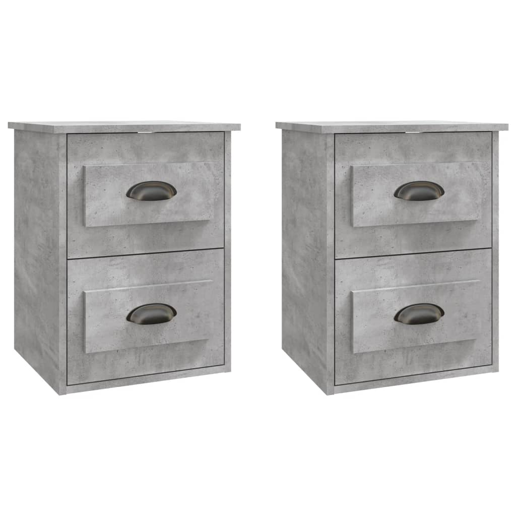 Tables de chevet murales 2 pcs gris béton 41,5x36x53 cm Tables de chevet vidaXL   