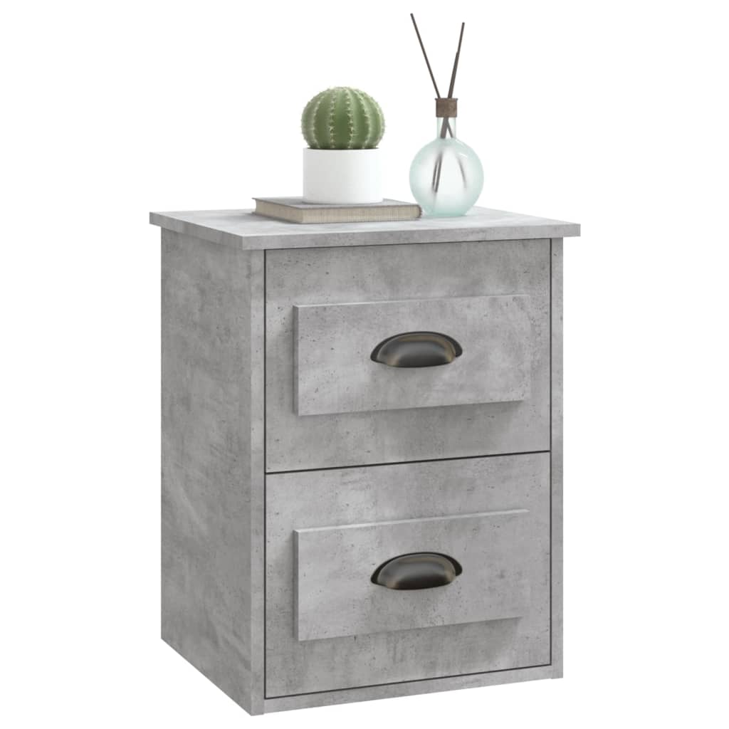 Tables de chevet murales 2 pcs gris béton 41,5x36x53 cm Tables de chevet vidaXL   