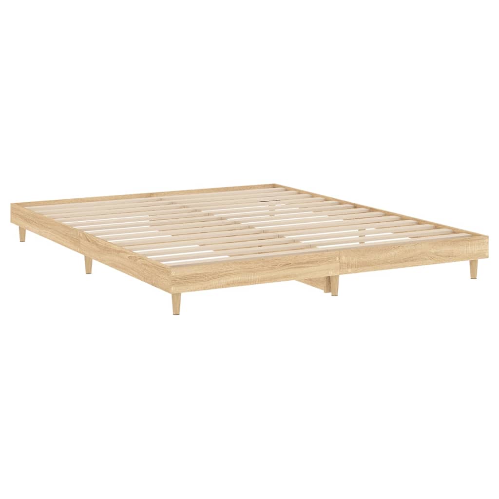 Cadre de lit chêne sonoma 200x200 cm bois d'ingénierie Lits & cadres de lit vidaXL   