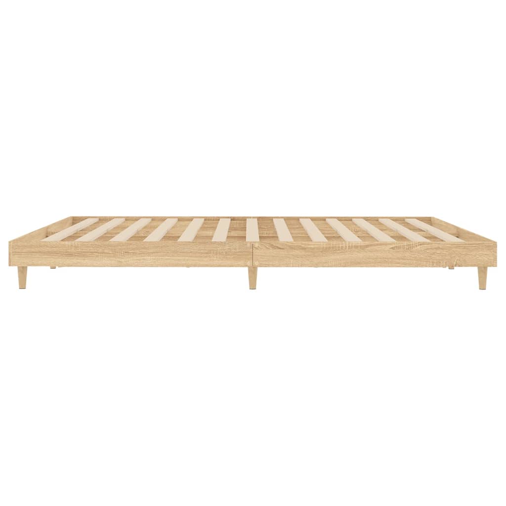 Cadre de lit chêne sonoma 200x200 cm bois d'ingénierie Lits & cadres de lit vidaXL   