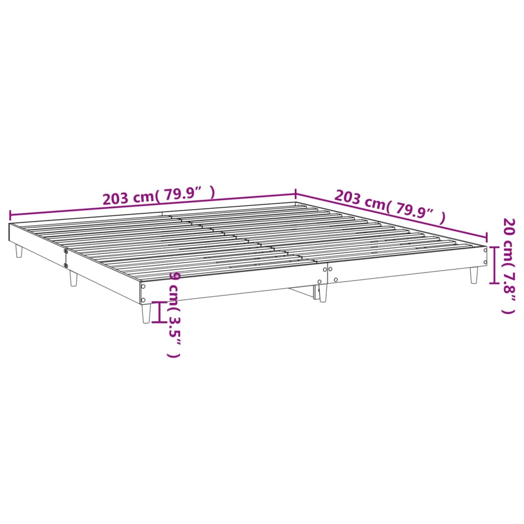 Cadre de lit chêne sonoma 200x200 cm bois d'ingénierie Lits & cadres de lit vidaXL   