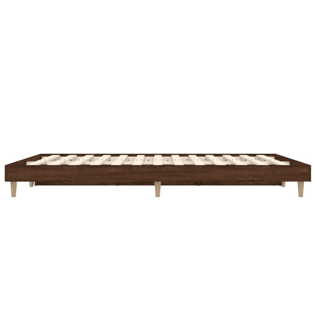 Cadre de lit chêne marron 140x190 cm bois d'ingénierie Lits & cadres de lit vidaXL   