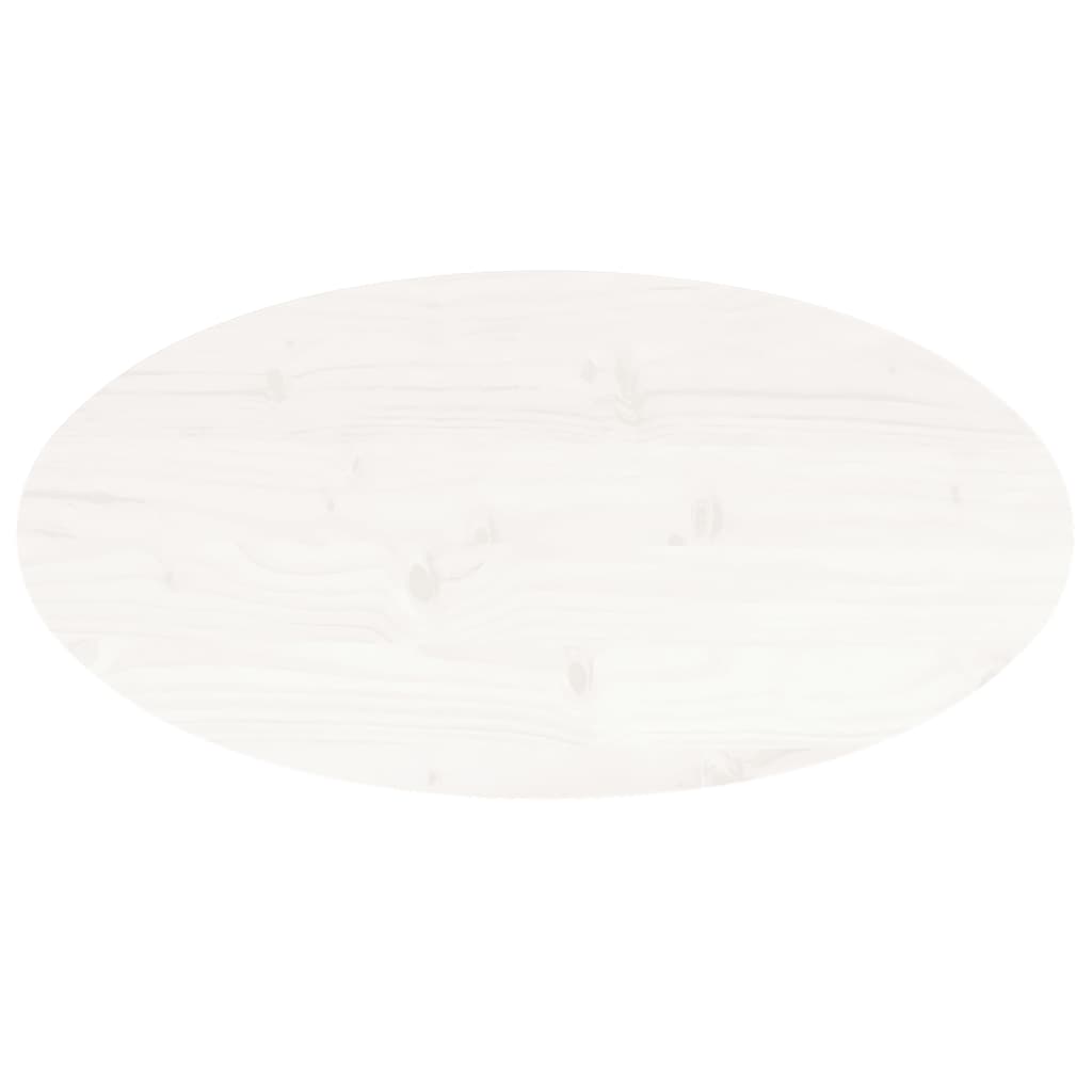 Dessus de table blanc 80x40x2,5 cm bois de pin massif ovale Plateaux de table vidaXL