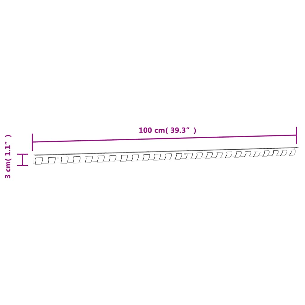 Rail de montage argenté 1 m acier inoxydable Rideaux vidaXL   