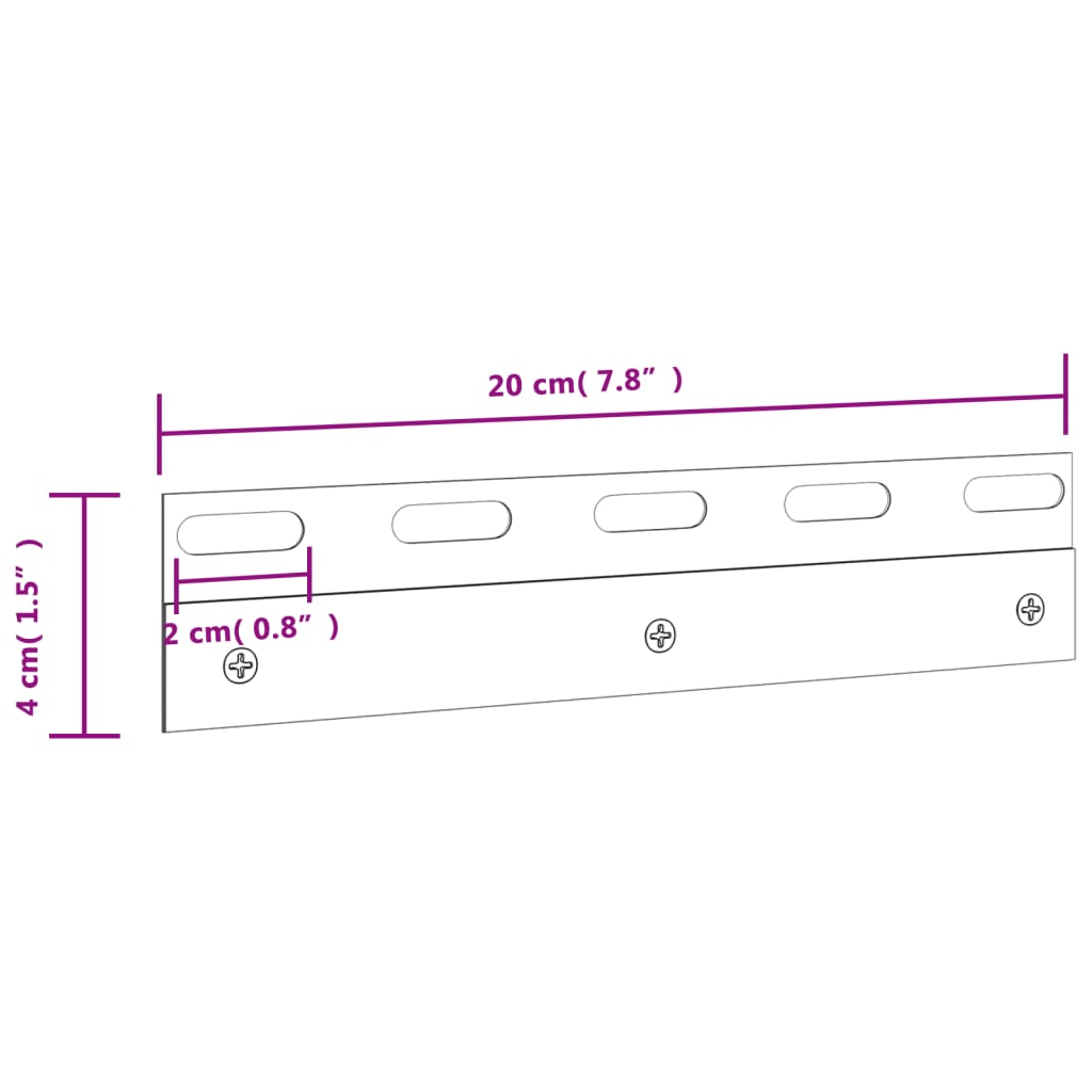 Plaques de connexion 6 pcs argenté 20 cm acier inoxydable Rideaux vidaXL   