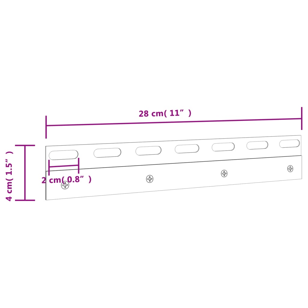 Plaques de connexion 4 pcs argenté 28 cm acier inoxydable Rideaux vidaXL   