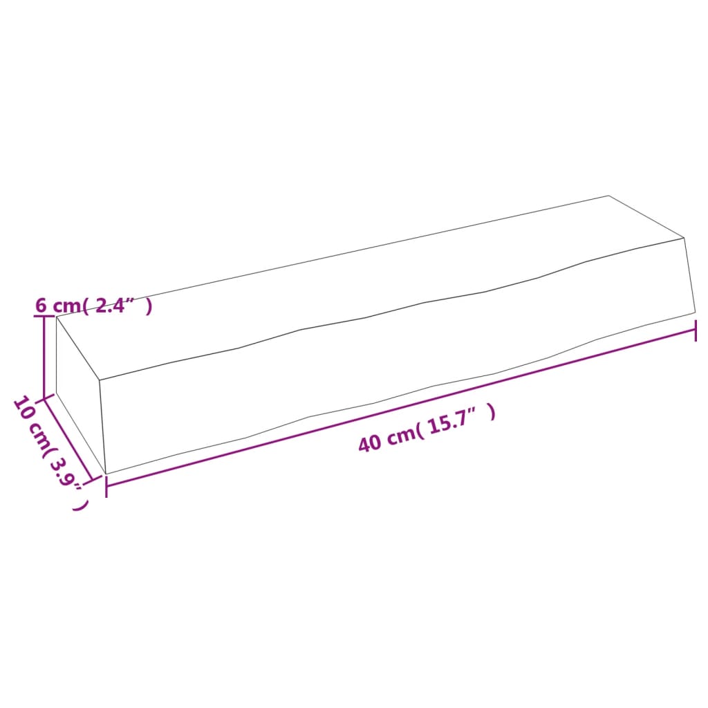 Étagère murale 40x10x6 cm bois de chêne massif non traité Étagères murales & corniches vidaXL   