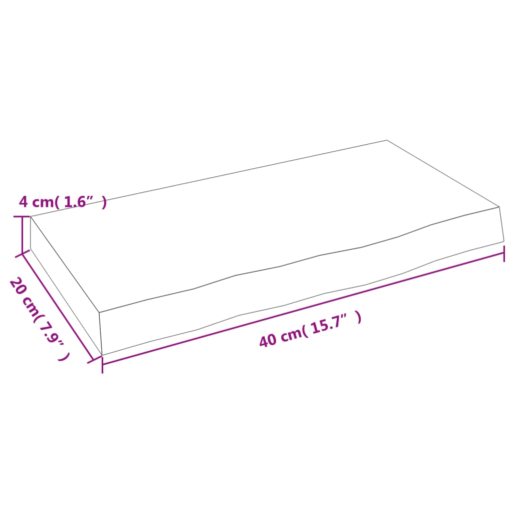 Étagère murale 40x20x4 cm bois de chêne massif non traité Étagères murales & corniches vidaXL   