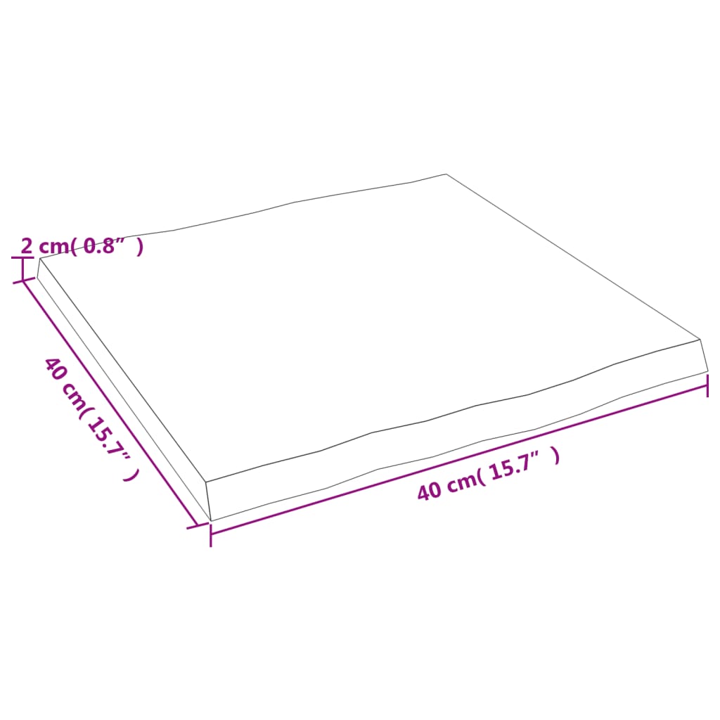 Dessus de table bois chêne massif non traité bordure assortie Plateaux de table vidaXL   