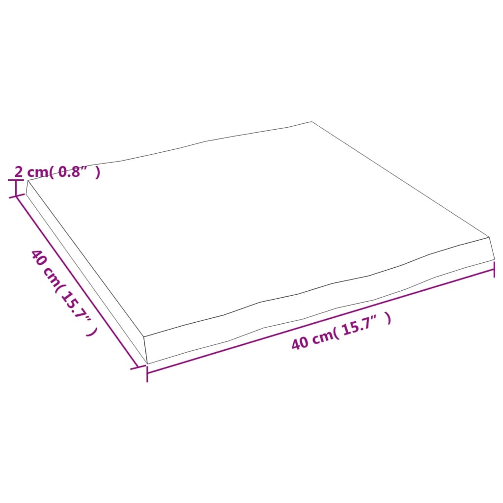 Dessus de table bois chêne massif traité bordure assortie Plateaux de table vidaXL   