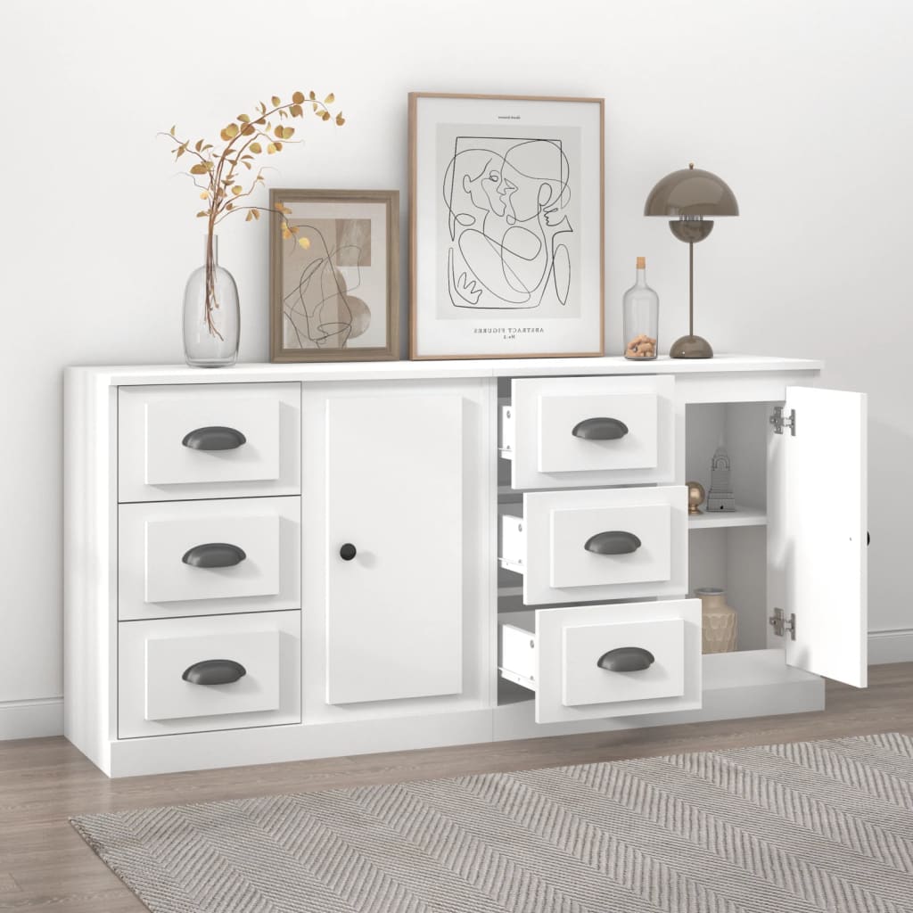 Image Buffets 2 pcs blanc bois d'ingénierie | Xios Store SNC vidaXL Xios Store SNC