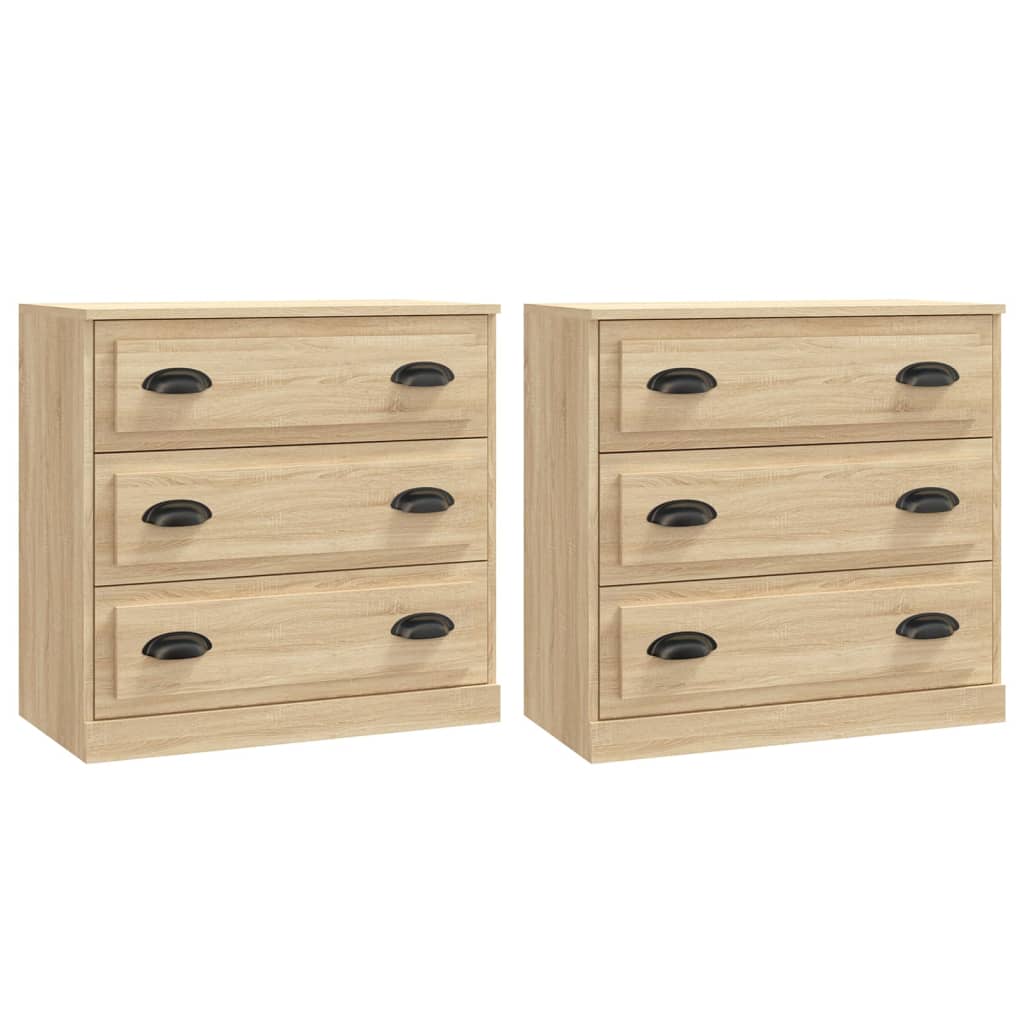 Image Buffets 2 pcs chêne sonoma bois d'ingénierie | Xios Store SNC vidaXL Xios Store SNC