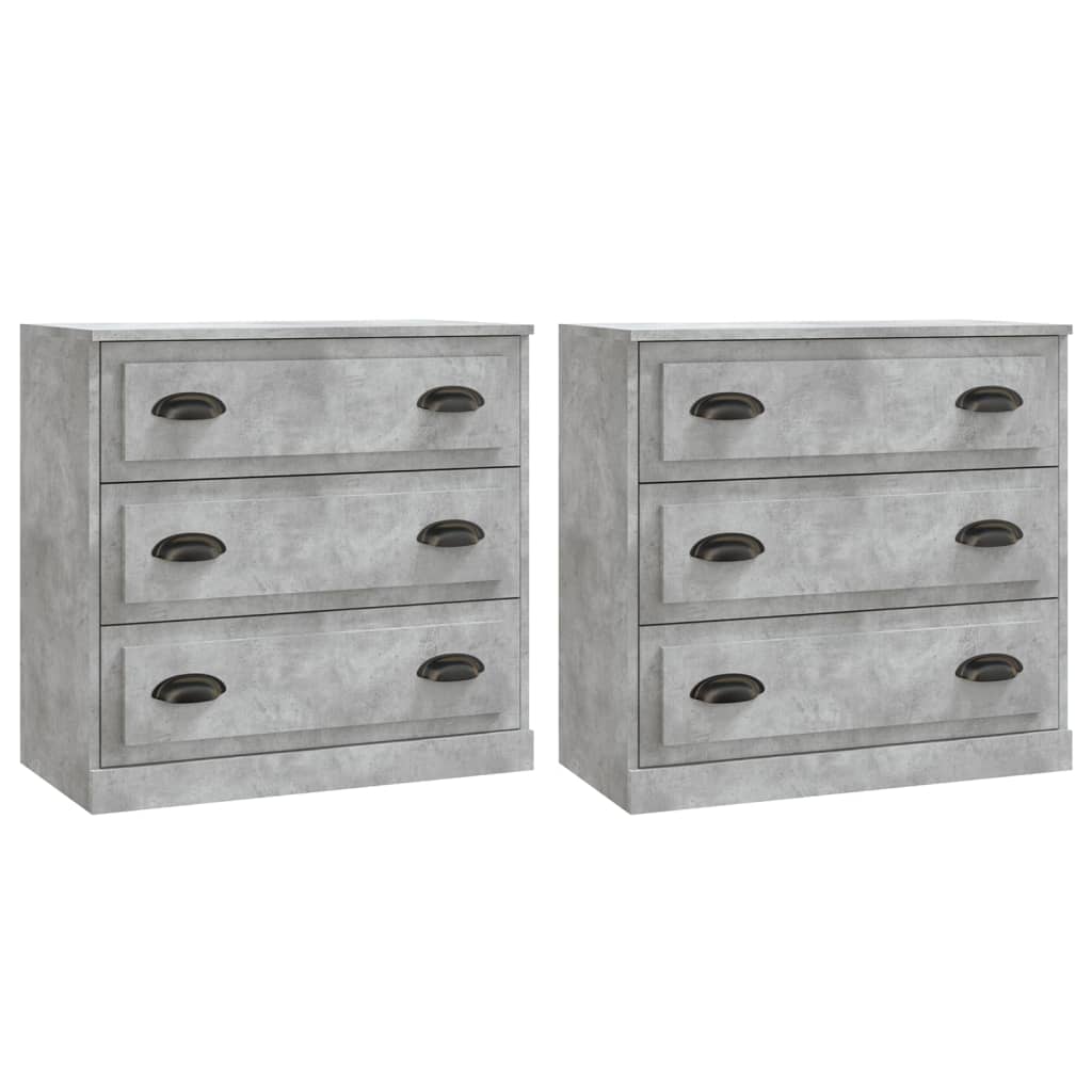 Image Buffets 2 pcs gris béton bois d'ingénierie | Xios Store SNC vidaXL Xios Store SNC