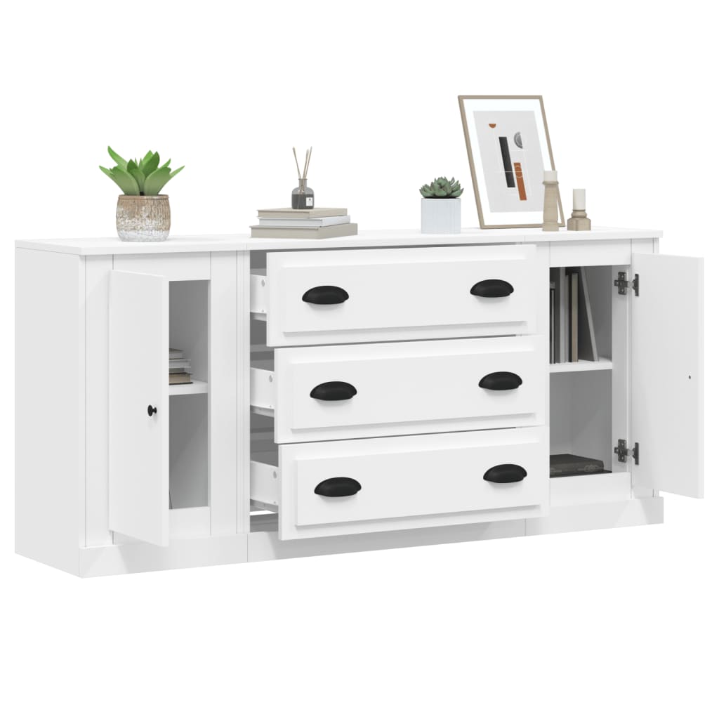 Image Buffets 3 pcs Blanc Bois d'ingénierie | Xios Store SNC vidaXL Xios Store SNC