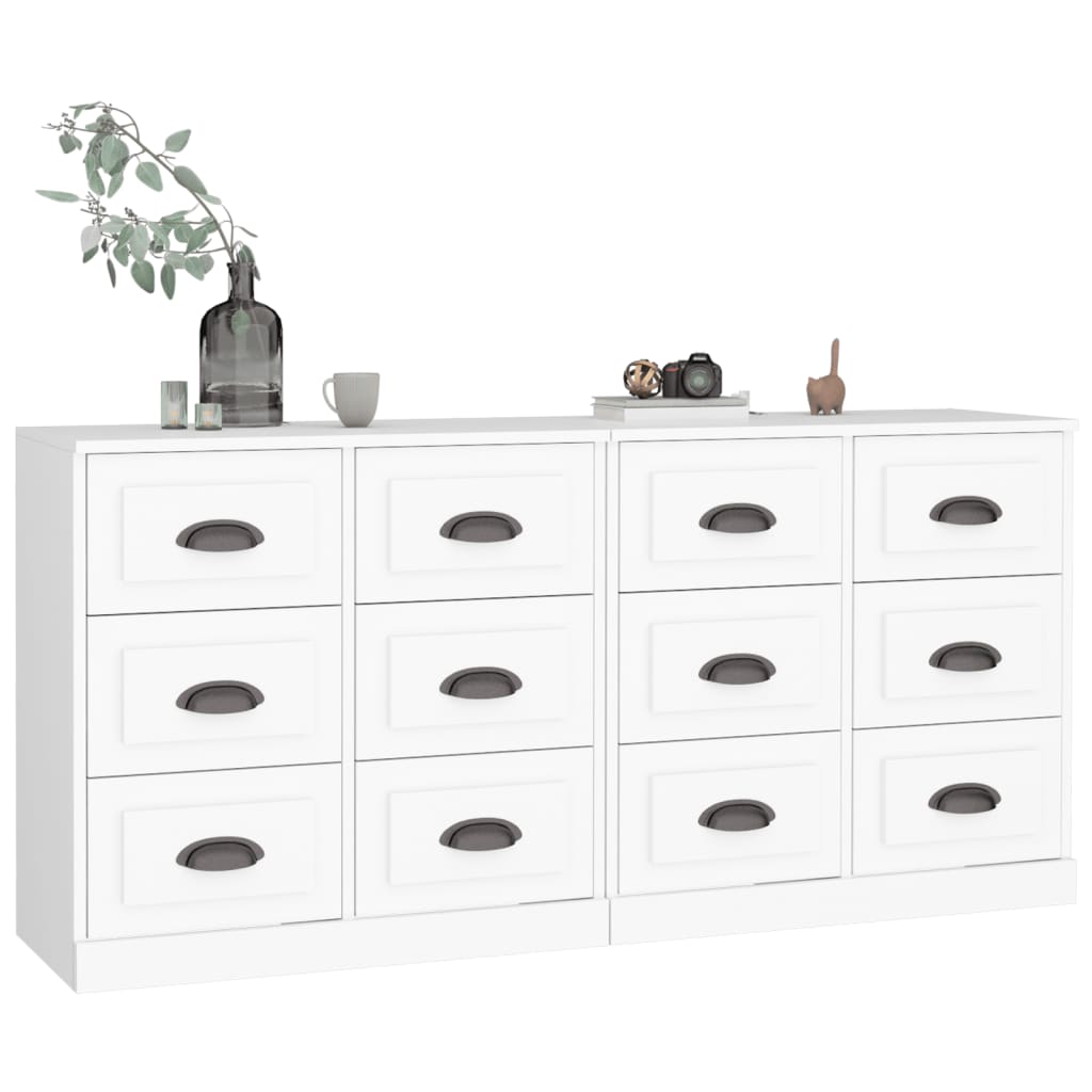 Image Buffets 2 pcs blanc bois d'ingénierie | Xios Store SNC vidaXL Xios Store SNC